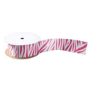 Pink Zebra Animal Print Satin Ribbon