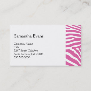 Pink Zebra Business Card