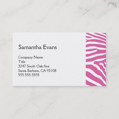 Pink Zebra Business Card