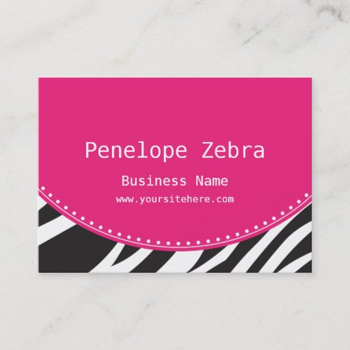 Customizable Pink Zebra Business Card