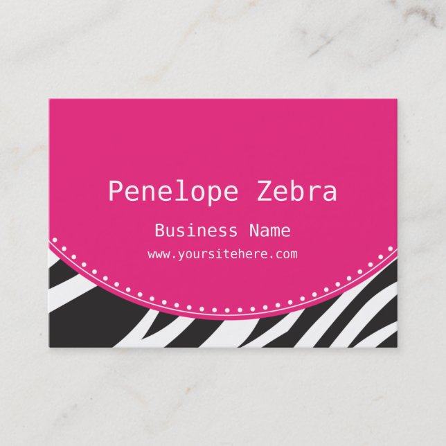 Pink Zebra Business Card (Front)
