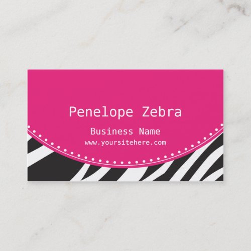 Pink Zebra Business Card