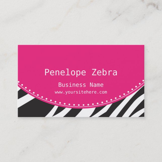 Pink Zebra Business Card (Front)