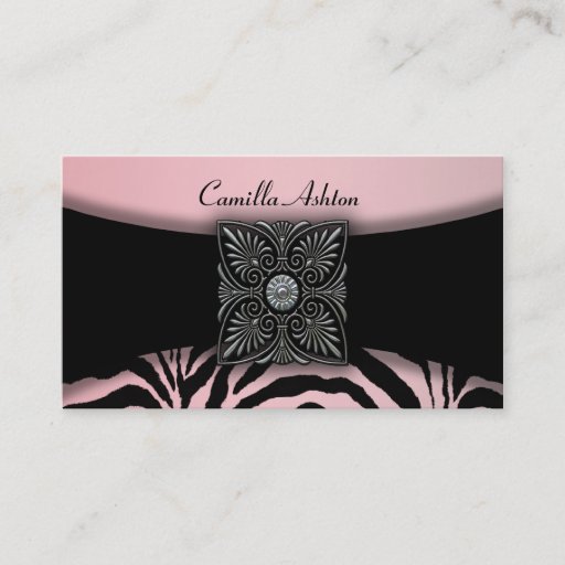Customizable Pink Zebra Business Cards