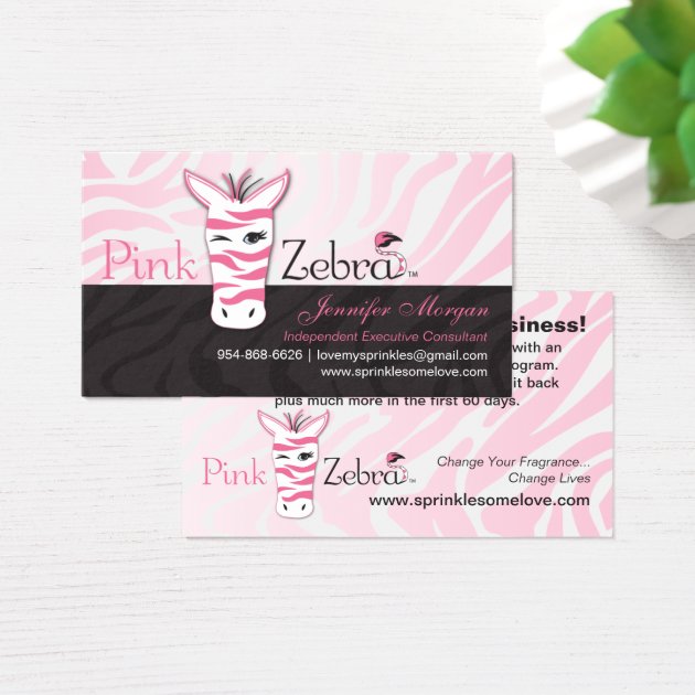 pink zebra business card