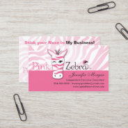 Pink Zebra Business Cards at Zazzle
