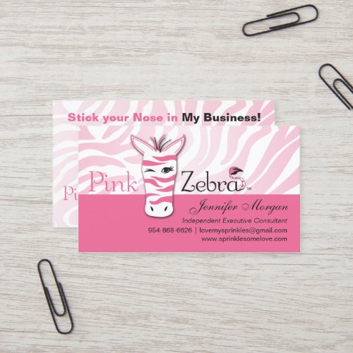 Pink Zebra Business Cards