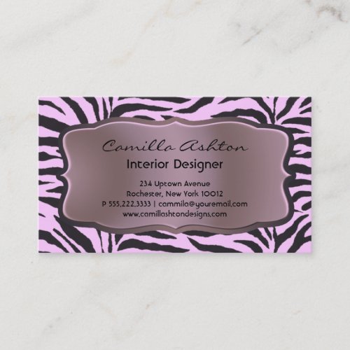 Pink Zebra Cards Business Business Cards
