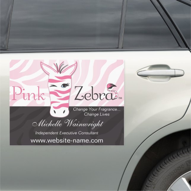Pink Zebra Consultant Advertisement Car Magnet (In Situ)
