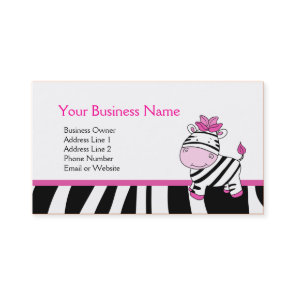 Pink Zebra Customizable Business Card Template
