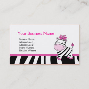 Pink Zebra Customizable Business Card Template
