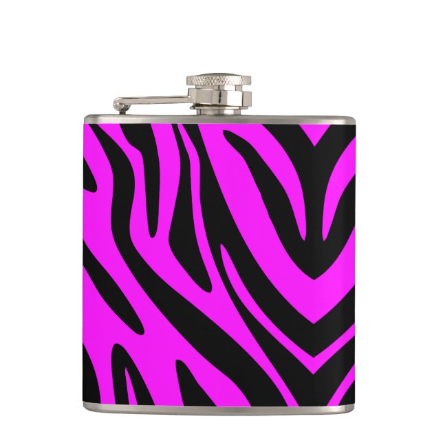Pink Zebra Flask (Front)
