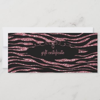 Pink Zebra Gift Certificate : Rack Card by luckygirl12776 at Zazzle