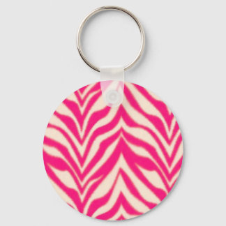 Pink Zebra Keychain