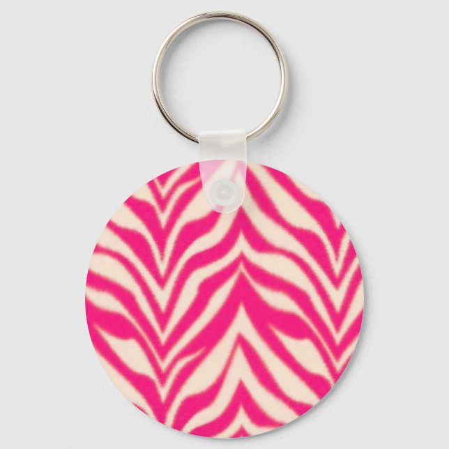 Pink Zebra Keychain (Front)