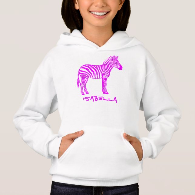 Pink Zebra Kids  Hoodie (Front)