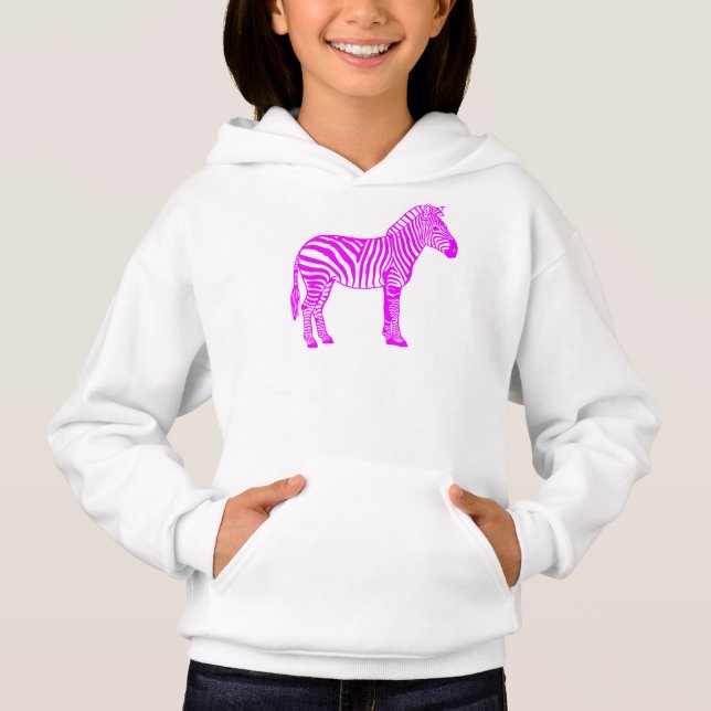 Pink Zebra Kids T-Shirt – Cute Striped Animal Tee  (Front)