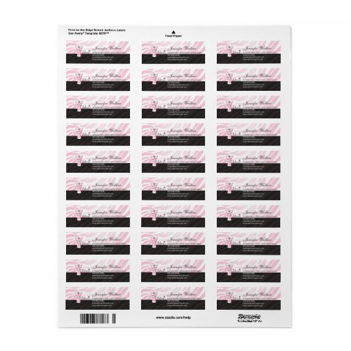 Pink Zebra Label Zazzle