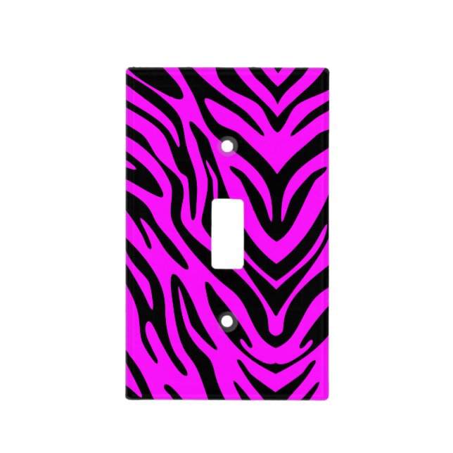 Pink Zebra Light Switch Cover (Front)