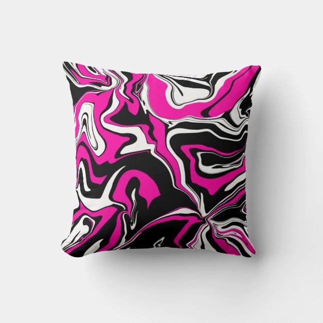 Pink Zebra Melt Throw Pillow (Front)