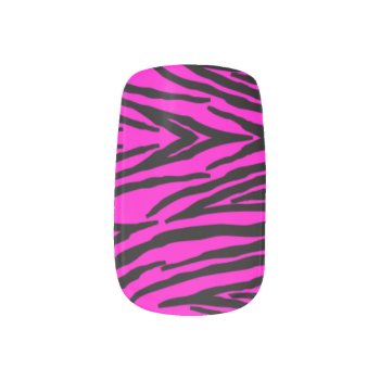 Pink Zebra Minx® Nail Wraps by StormythoughtsGifts at Zazzle