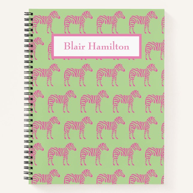 Pink Zebra Notebook (Front)