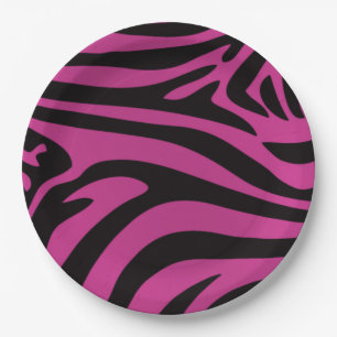Pink Zebra Paper Plates