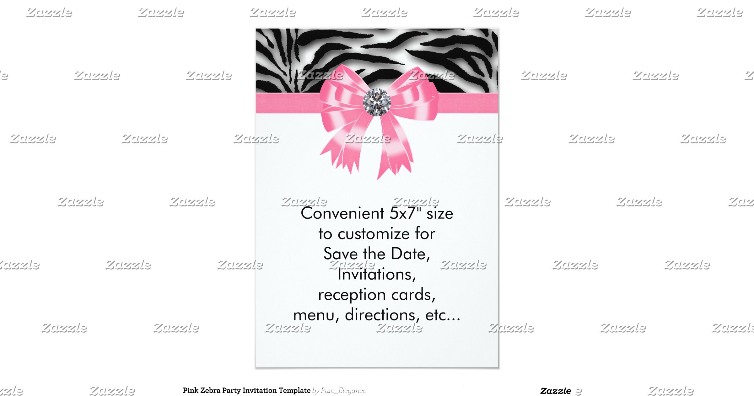 Pink Zebra Invitations Template Free 4