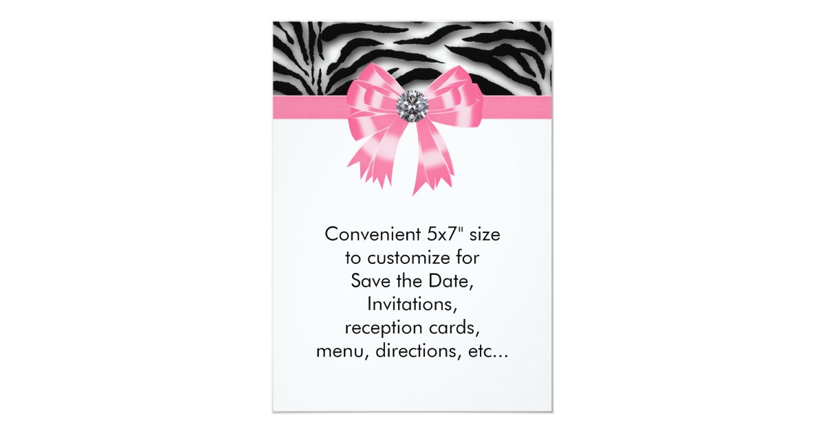 Pink Zebra Invitations Template Free 1