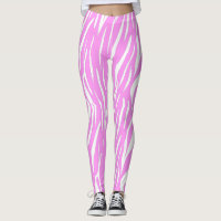 Pink Zebra Pattern Leggings