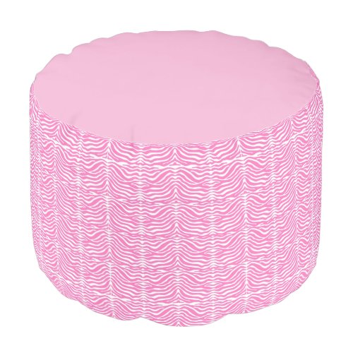 Pink Zebra Pattern Pouf