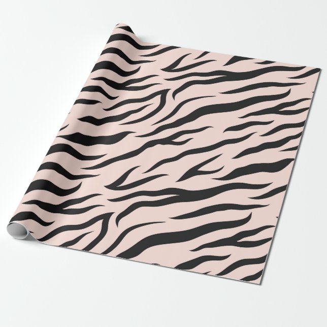 Pink Zebra Pattern Wrapping Paper (Unrolled)
