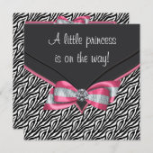 Pink Zebra Princess Baby Shower Invitation (Front/Back)