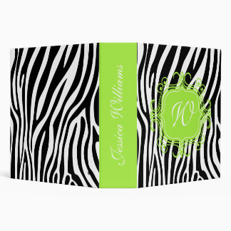 Pink & Zebra Print 3 Ring Binder