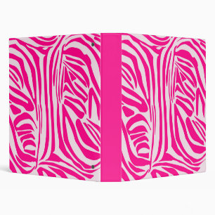 Pink zebra print 3 ring binder