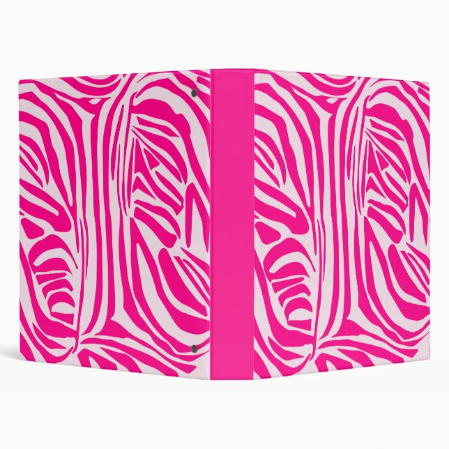 Pink zebra print 3 ring binder (Background)