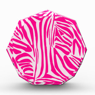 Pink zebra print acrylic award