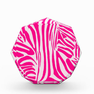 Pink zebra print acrylic award