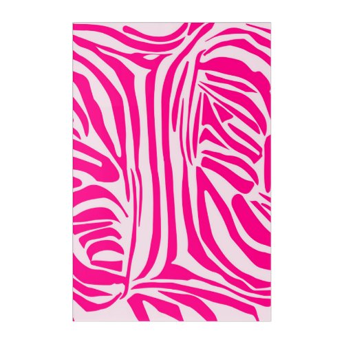 Pink zebra print acrylic print
