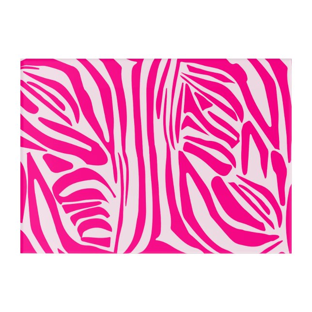 Pink zebra print acrylic print (Front)
