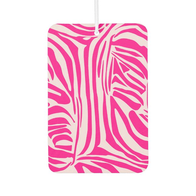 Pink zebra print air freshener (Front)