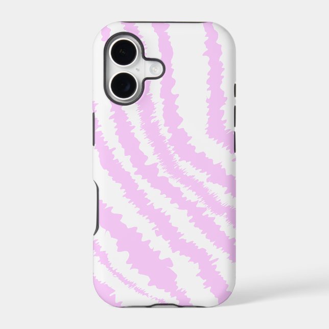 Pink Zebra Print, Animal Pattern. Iphone Case (Back)