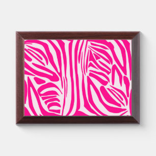 Pink zebra print award plaque