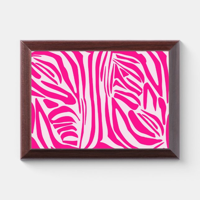 Pink zebra print award plaque (Horizontal)