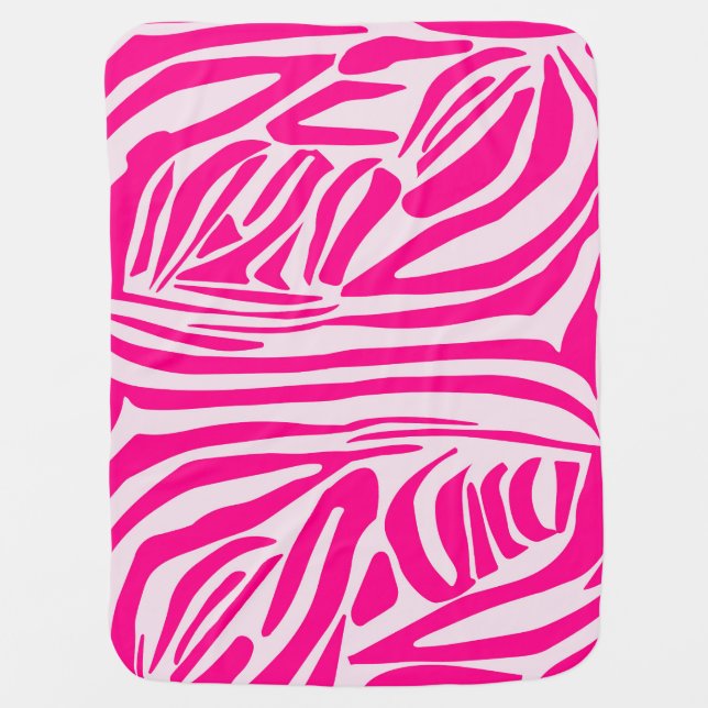 Pink zebra print baby blanket (Front)