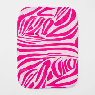 Pink zebra print baby burp cloth