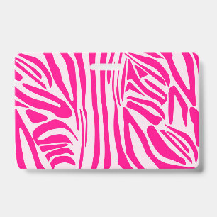 Pink zebra print badge
