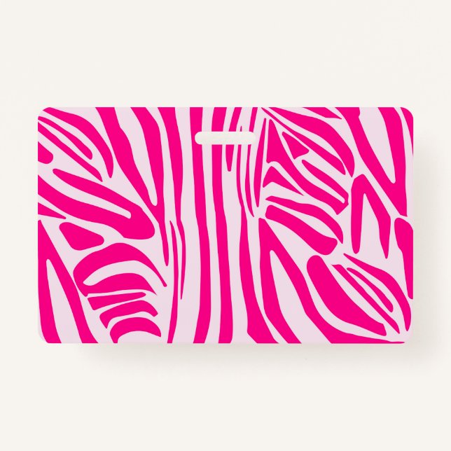 Pink zebra print badge (Front)