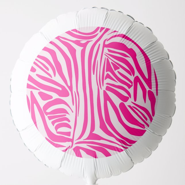 Pink zebra print balloon (Front)