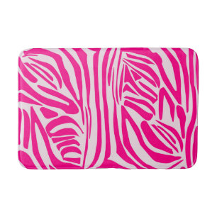 Pink zebra print bath mat